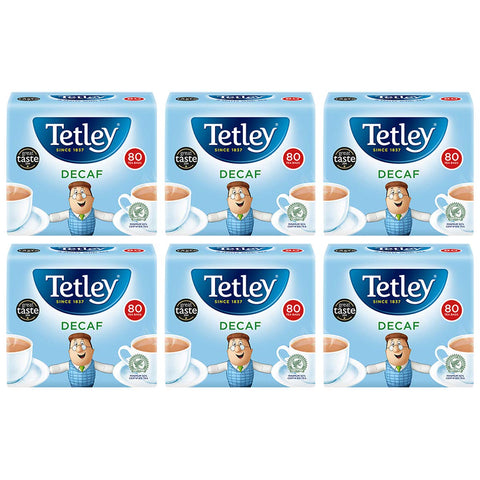 Tetley Original Decaf Tea, Pack of 6, 480 Tea Bags Total