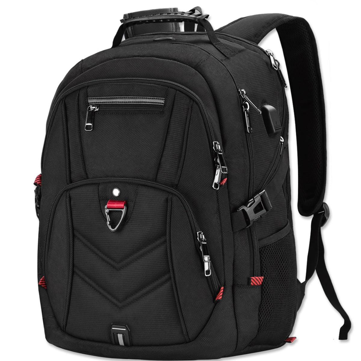 NEWHEY Laptop Backpack 18.4 Inch School Backpacks with USB Charging Port Extra Large Travel Bags Water Resistant Computer Bag for Men Women (Black - 18.4inch)