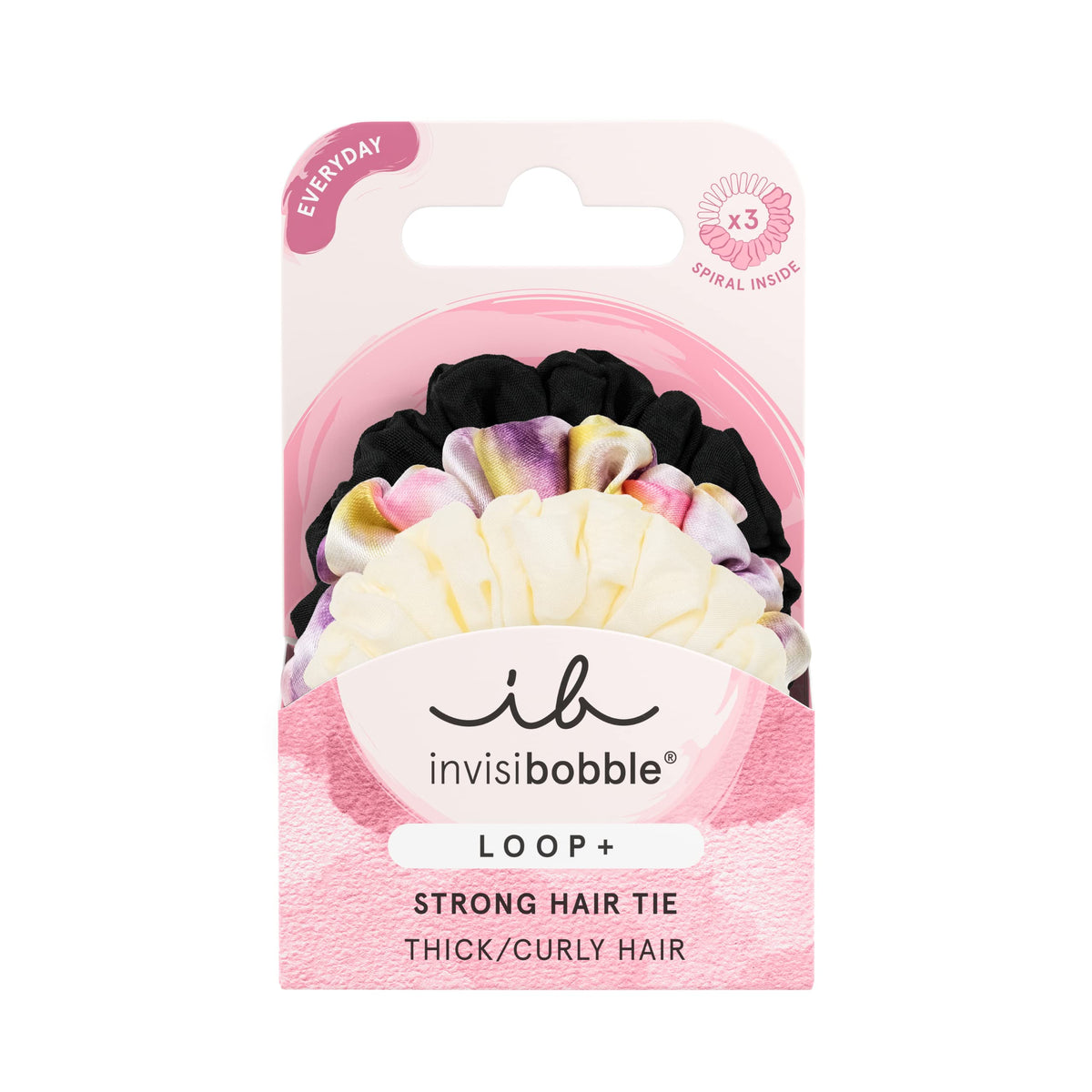 invisibobble LOOP+ Be Strong Hair Ties - Designed for Thick, Curly, Textured Hair - Strong Hold Ponytail and Updo Accessory From Day to Night - Less Damage, Less Marks