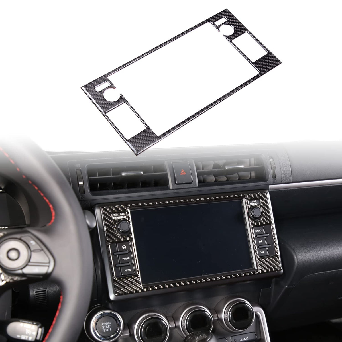 CHEAYAR Navigation Trim, Carbon Fiber Car Navigation Screen Frame Trim CoverCompatible with Subaru BRZ Scion FR-S Toyota GT86 2022, Sticker Interior Accessories