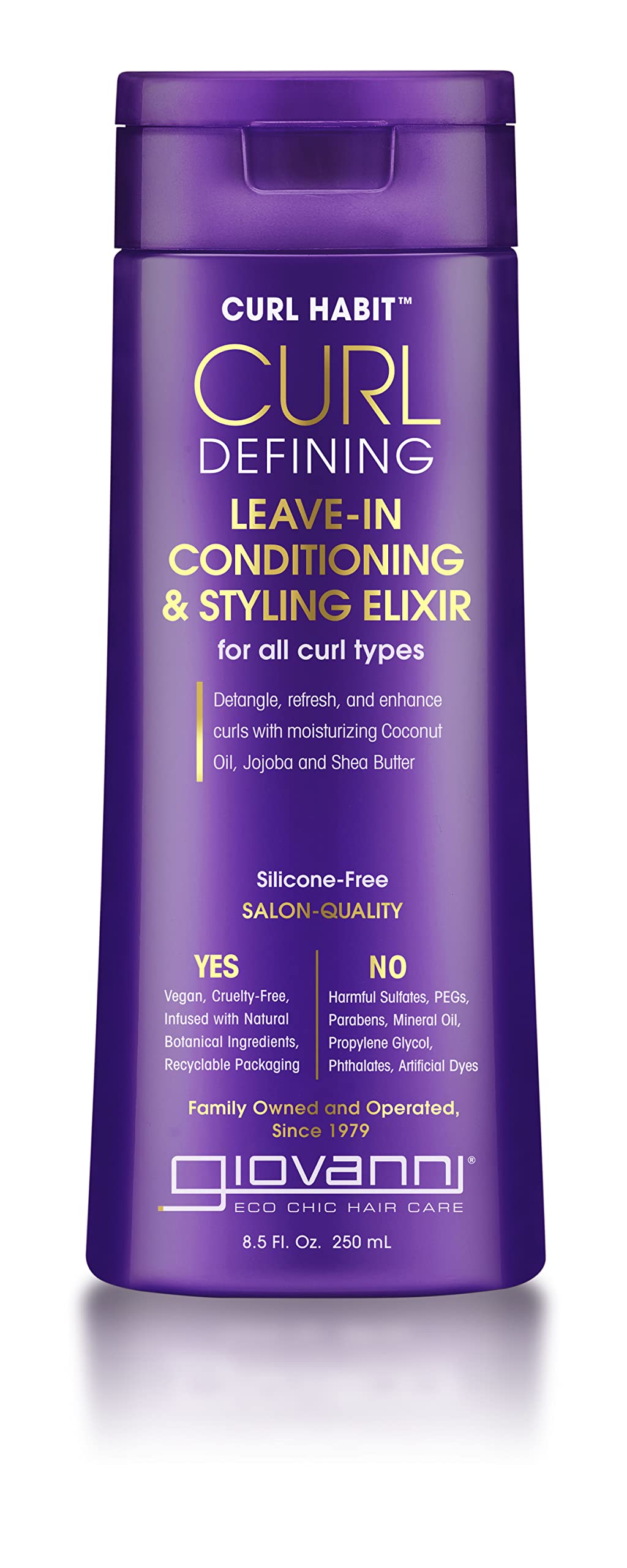 GIOVANNI Curl Habit Curl Defining Leave-In Conditioning & Styling Elixir - For All Curl Types, Vegan, Cruelty Free - 8.5 oz (Pack of 3)