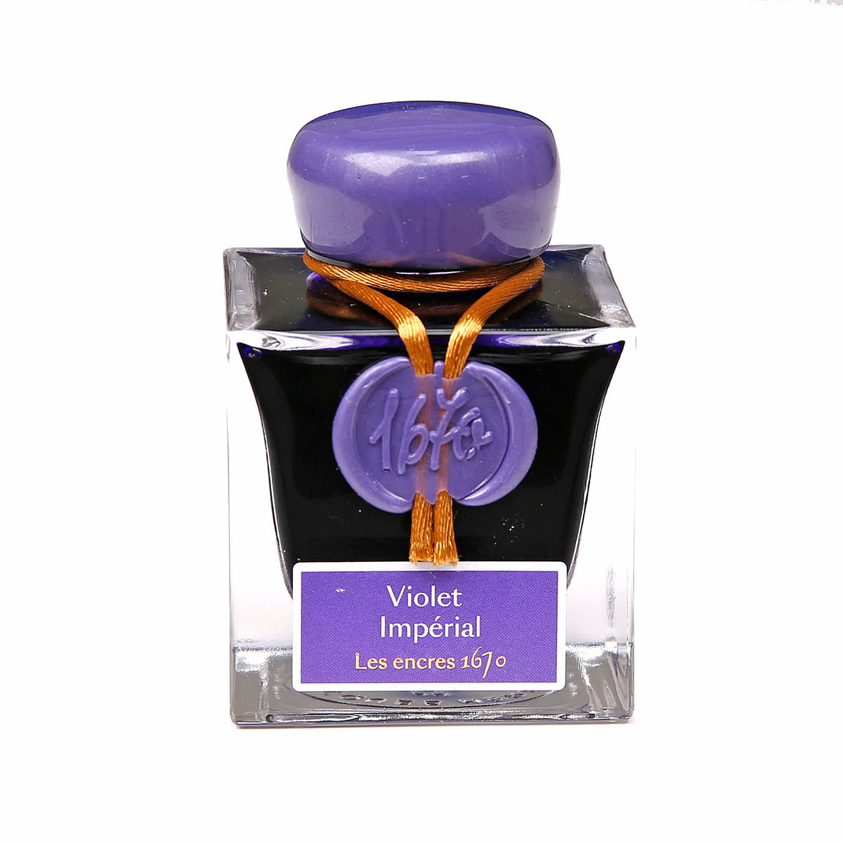 Herbin Hbj15076 Anniversary Ink, 1670, 1.7 fl oz (50 ml) [with Fine Gold Particles] for Fountain Pens, Glass Pens, Dip Pens, Violet Imperial