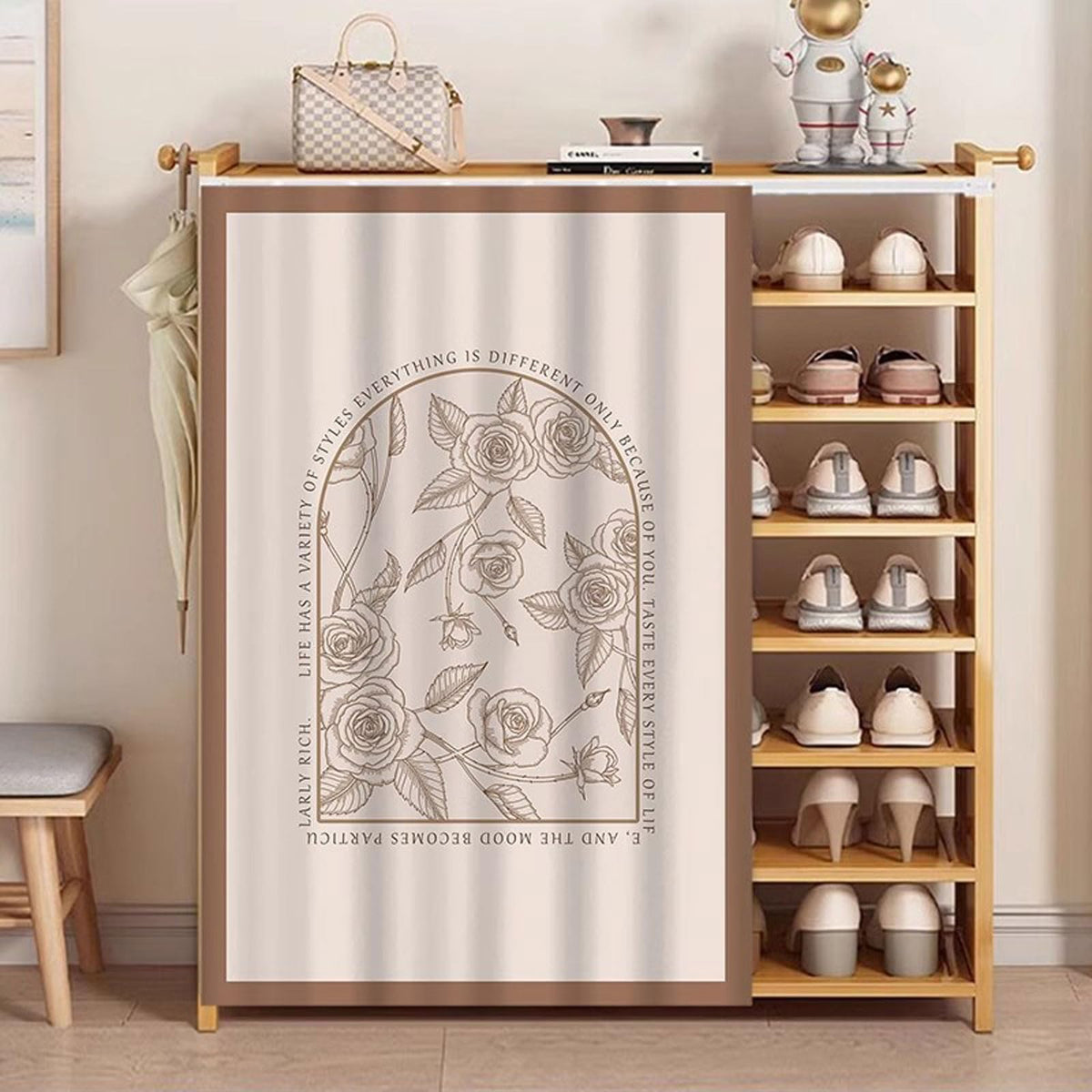 Chaoyilian Cabinet Curtains For Kitchen,Cabinet Curtains,Privacy Cabinet Curtain,Privacy Closet Curtain,Dust Proof Curtain,Privacy Protected,Light Blocking,for Shoe Cabinets,Cabinets,Bookcase