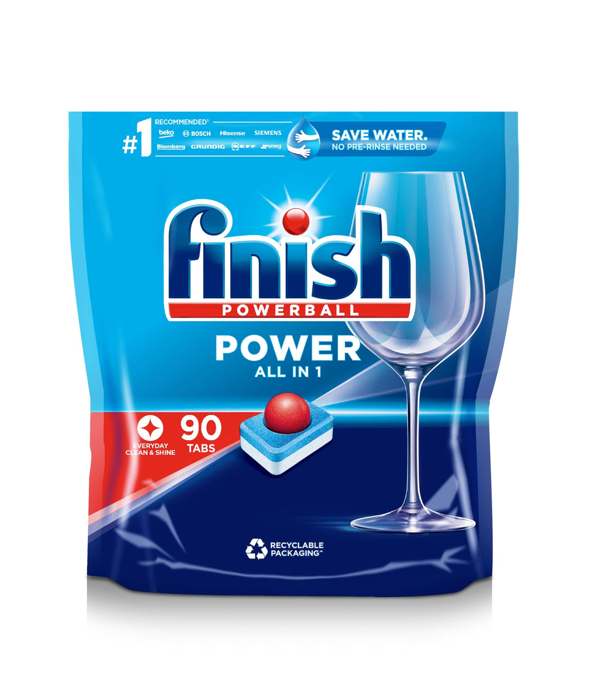 Finish Max All in 1 Powerball, Lemon Sparkle, 90 Tabs