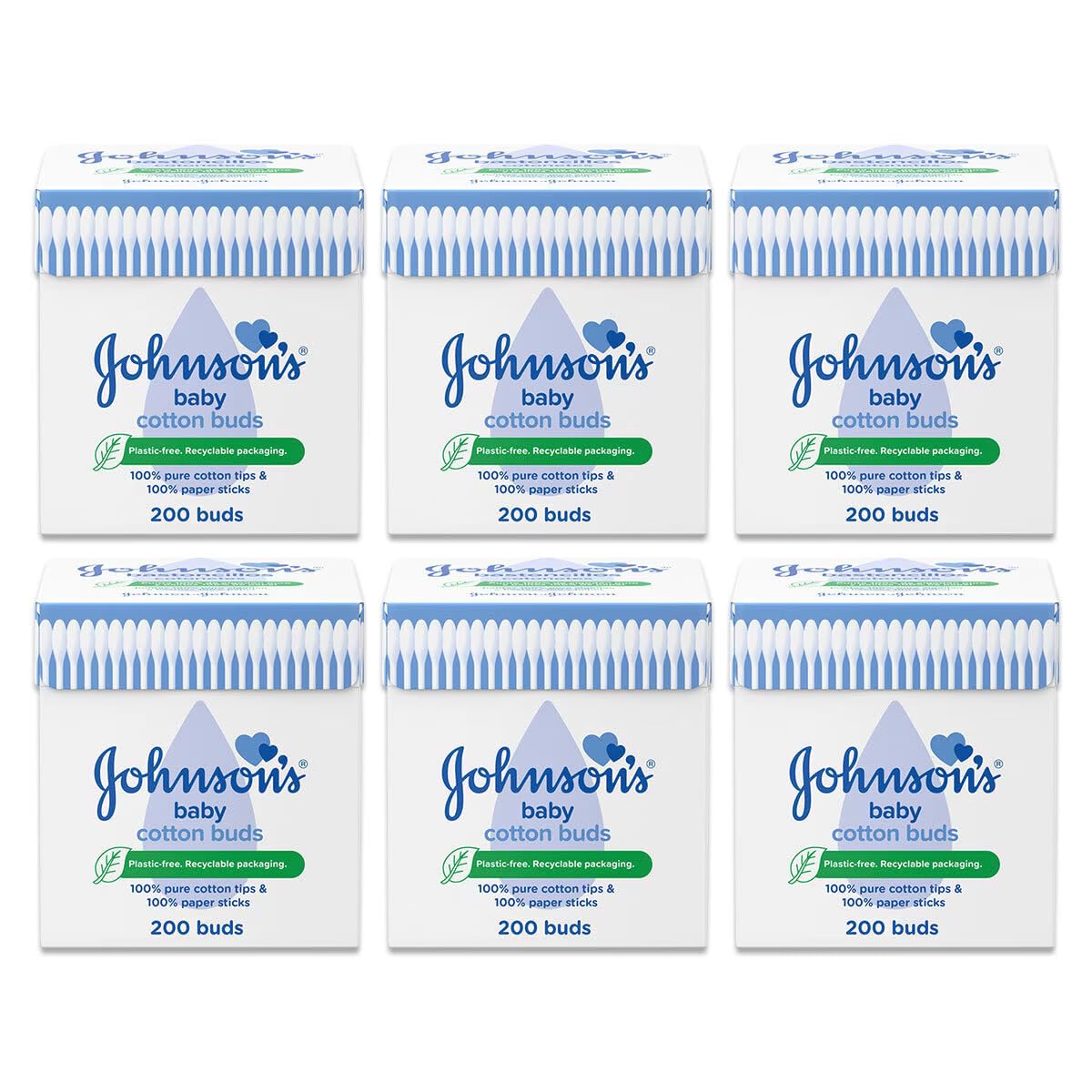 Johnsons Cotton Buds (200 Buds) - Pack of 6