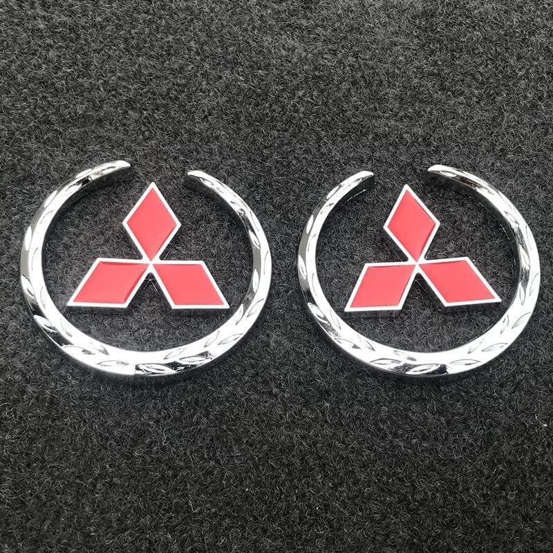 DIALFA 2PCS Car Emblem for Mitsubishi Eclipse Spyder Pajero Sport Endeavor, Car Letter Emblem Front Grille Badge Trunk Tailgate Boot Window Exterior Decal Stickers, Car Decoration Accessories