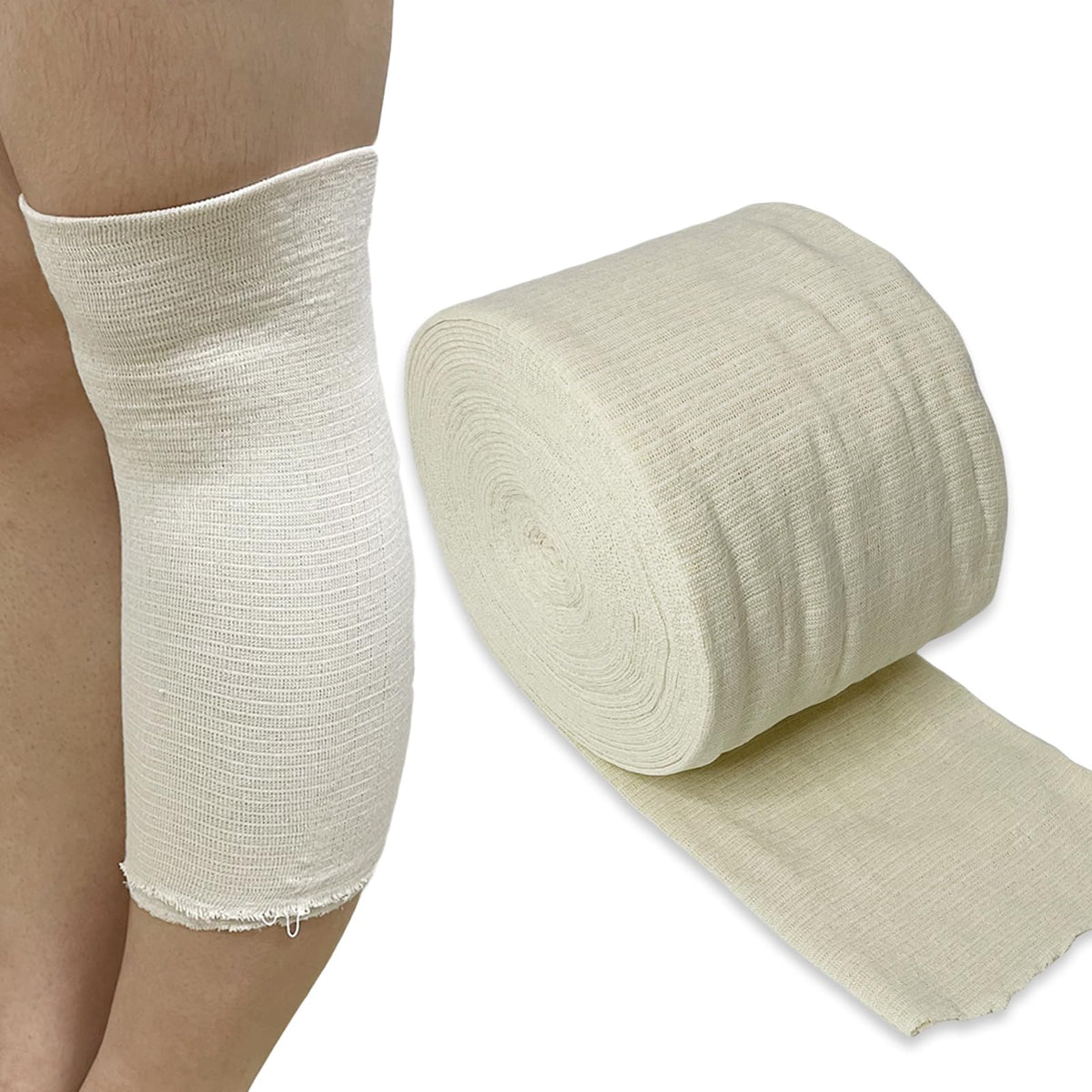 Elastic Tubular Support Bandage - Stockinette Gauze Roll for Arm Knee Ankle Leg First Aid Supplies, Comfortable, Stretch to 1.8 Multiple (3"W x 394"L)