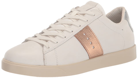 ECCO Women's Street LITE Retro Sneaker, White/Hammered Bronze/Pure White Silver, 7-7. 5