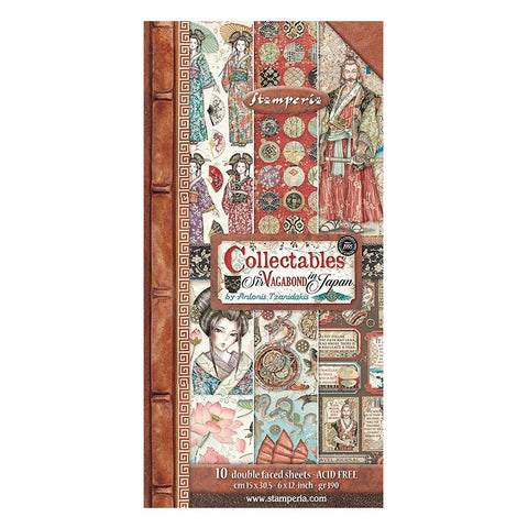 Stamperia International Stamperia-Collectables-Sir Vagabond in Japan, Mixed Colours, 6 x 12 inches SBBV12
