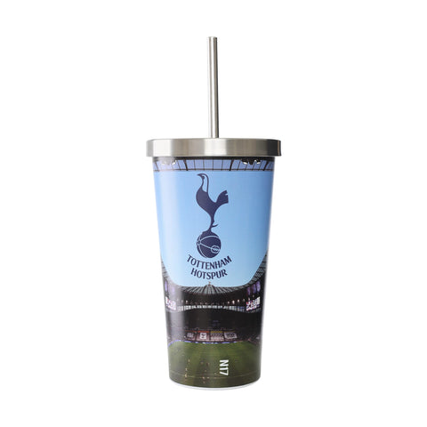 FOCO Football Tottenham Hotspur FC Premier League Official Merchandise Insulated Digital Print Cup and Straw