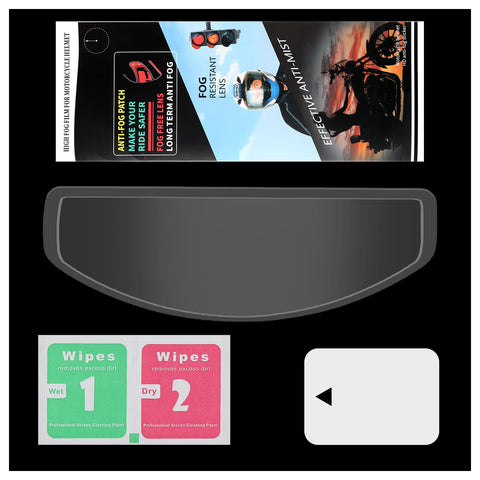 Motorcycle Helmet Visor Anti-Fog Film, Universal Protective Film Clear Shields Lens Insert, Fog Resistant Helmet Visor Sticker with Install Tool and Cleaning Cloth, Prevent Fogging Film 25cm x 9cm