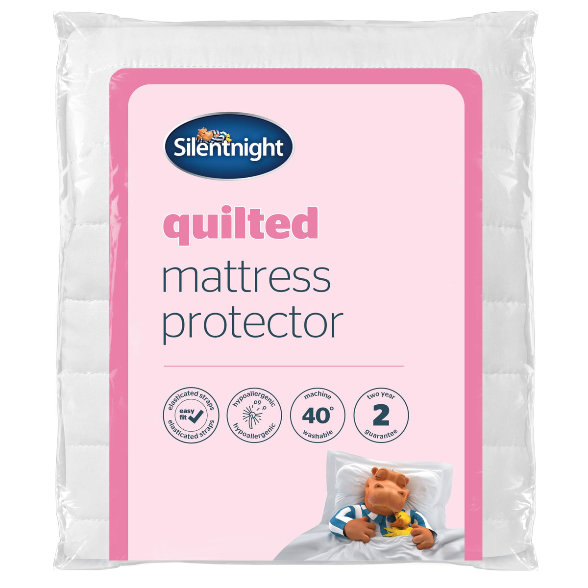 Silentnight Quilted Mattress Protector - Premium Luxury Soft Cosy Mattress Cover Protector Pad with Extra Deep Fit Elasticated Straps - Hypoallergenic, Super Soft and Machine Washable - Double