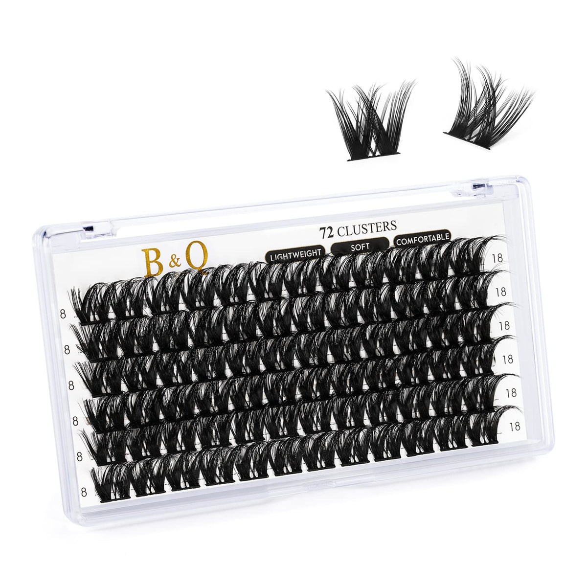 Lash Clusters D Curl 18mm DIY Lash Extensions 72 Clusters Lashes C D Curl B&Q LASH Wispy Volume Lashes Eyelash Clusters Extensions Individual Lashes Cluster DIY at Home (B17,D-18mm)