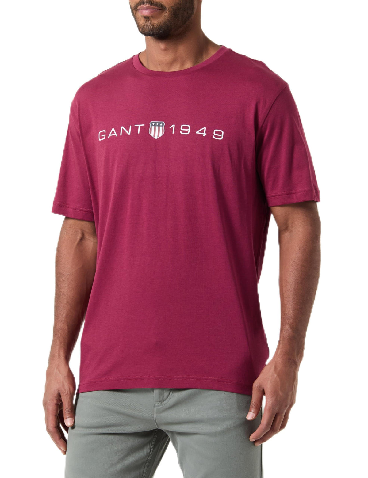 GANT Men's Printed Graphic SS T-Shirt, Rich Wine, L