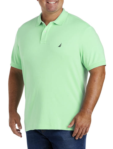 Nautica Men's Classic Fit Short Sleeve Solid Soft Cotton Polo Shirt, ash Green, Medium