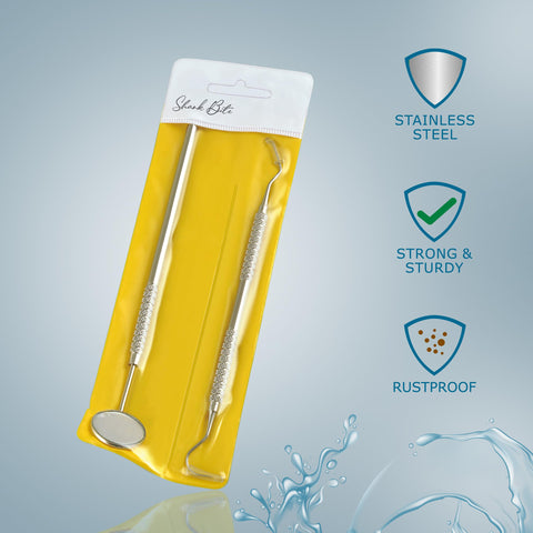 Dental Teeth Cleaning Care Kit of 2 Pcs with Tooth Pick & Mouth Mirror