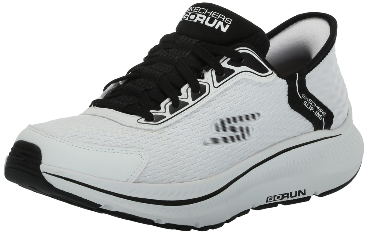 Skechers Men's Hands Free Slip-ins Go Run Consistent 2.0 Empower Sneaker, White/Black, 9.5