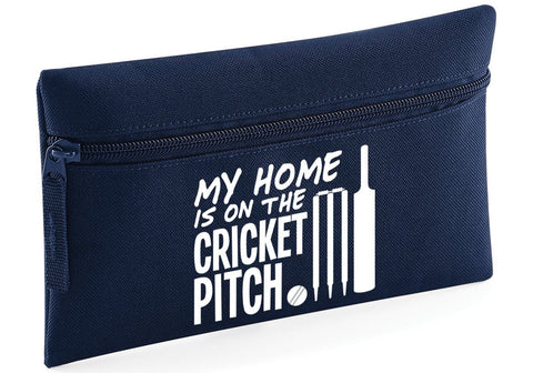 HippoWarehouse My Home is on The Cricket Pitch Printed Pencil Case Desk Organiser College School University 21x14cm 0.5 litres