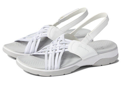 Skechers Women's ARCHFIT Reggae Sport-Hometown Sandal, White/Gray, 6