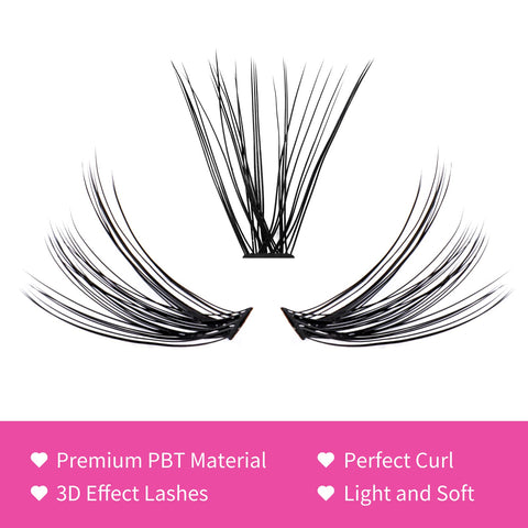Individual Cluster Lashes Extensions 40D 0.07 D Curl 15-20mm Mixed Trays Extensions 240Pcs Individual Cluster Lashes DIY Eyelash Extensions at Home (40D-0.07D,15-20mm)