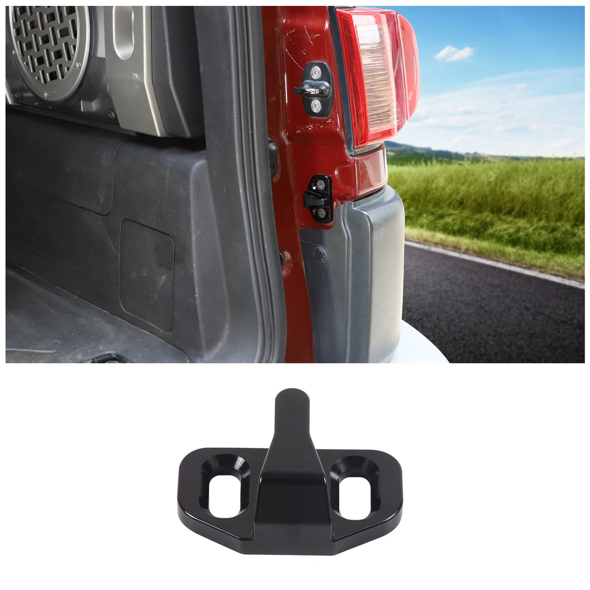 Tailgate Lock Buckle Replacement Fit for Toyota FJ Cruiser 2003-2021, Prado 2010-2017,Lexus GX460 GX470 2003-2021, RAV4 2006-2012, Tail Door Latch Protection Trim Cover Reduce Abnormal Noise(Black)