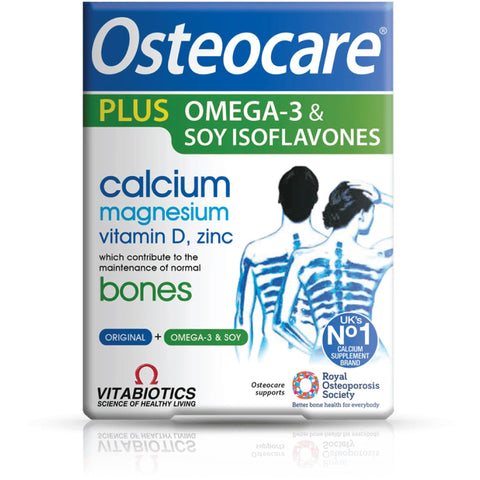 Vitabiotics Osteocare Plus 2-in-1 Formula - Calcium 800mg with Vitamin D3, Magnesium, Zinc, and Omega-3 | Bone Health and Immunity Multivitamin Supplement for Men and Women - 90 Tablets