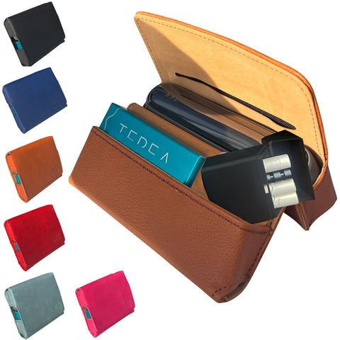 Case by GC compatible with IQOS Iluma Duo 3.0 Terea Heets Accessories (Cognac)