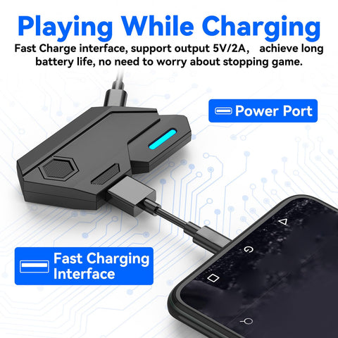 Keyboard Mouse Converter Combo, Gaming Keyboard Mouse Converter Phone Stand Low Lag 5.0 G4 Mouse High Sensitivity for Cell Phone