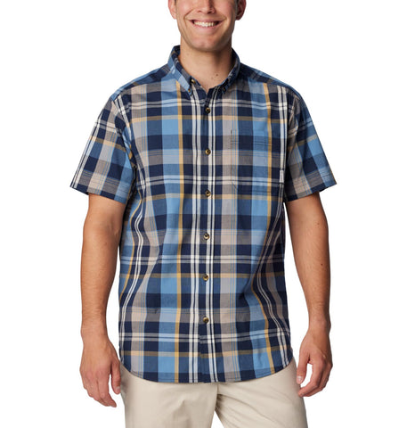 Columbia Men's Rapid Rivers II Short Sleeve Shirt, Collegiate Navy Multi Plaid, X-Large
