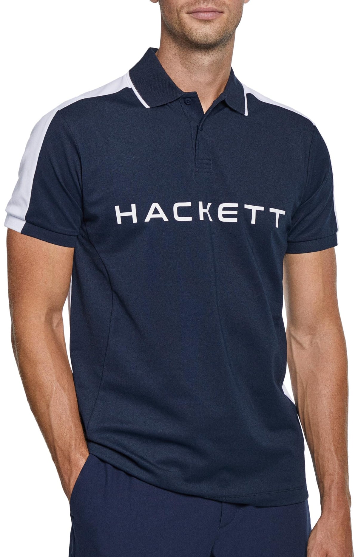 Hackett London Men's HS Hackett Multi Polo Shirt, Blue (Navy), L