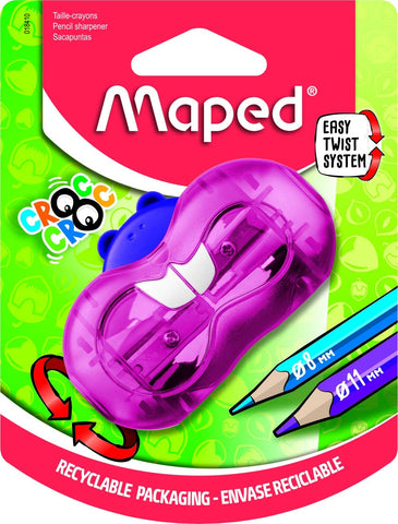 Maped - Croc Croc Twist Bieber Sharpener - 2 Pen Sizes - with Collection Box - Random Colour Selection, Multicoloured (018410)