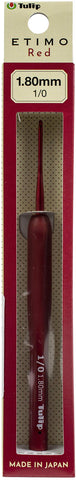 Tulip Etimo Red Crochet Hook W/Cushion Grip-Size 1/1.80mm