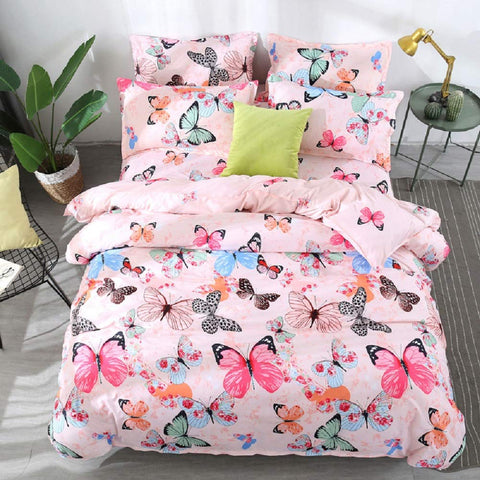 Merry Christmas Theme Bedding Set King Size For Adult Women Girls Cute Cartoon Butterfly Comforter Cover Boys Teens Kids Butterfly Pink Retro Duvet Cover 3 Pieces Soft Microfiber Reversible Bedspread