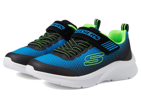 Skechers Kids Boy's Microspec-Zorva Sneaker, Black/Blue/Lime, 2.5 Little Kid