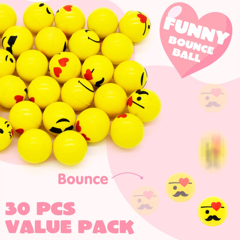 JOYIN 30 Pcs Valentine's Day Bouncy Ball with Filled Hearts for Kids Valentine Classroom Exchange, Kids Bouncy Balls for Class Exchange, Gift & Game Prize
