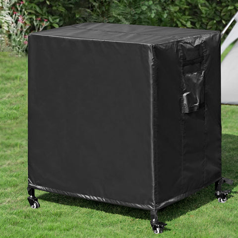 Stainless Steel Grill Cart with Cover Pizza Oven Stand with Water-Proof Cover Trolley Table with Wheels Three-Shelf Movable Food Prep and Work Cart Table Heavy Duty Grill Cart Outdoor 31.5"Ã—24"Ã—35.5"