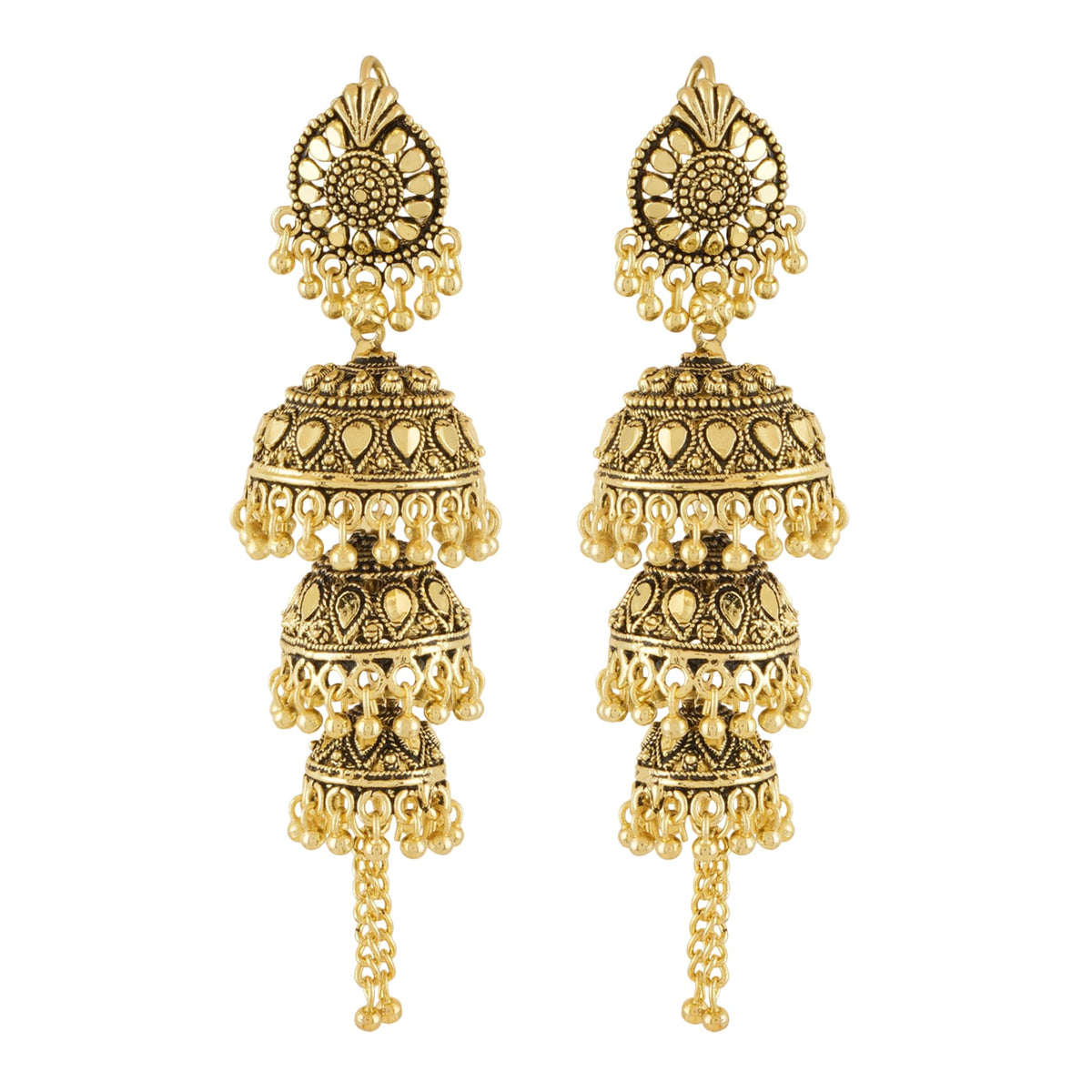 Jwellmart Bollywood Traditional Ethnic Pearl Jhumka Jhumki Indian Earrings for Women (Style4)