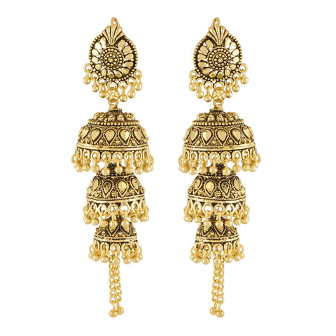 Jwellmart Bollywood Traditional Ethnic Pearl Jhumka Jhumki Indian Earrings for Women (Style4)