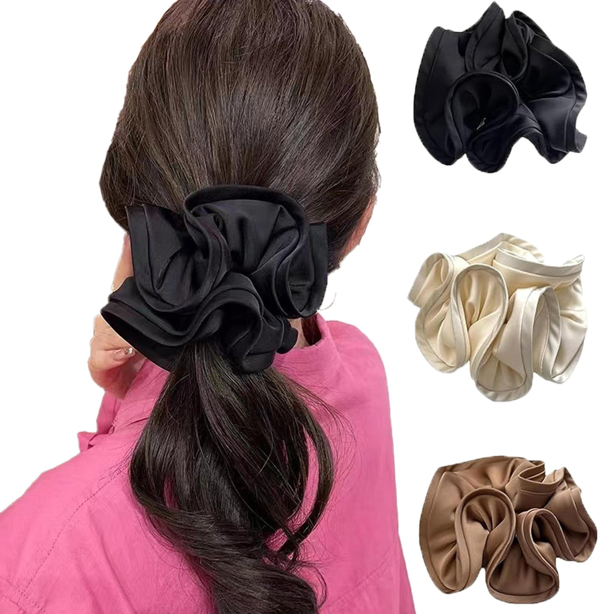 3 Pcs Large Scrunchie, Oversized Scrunchie, Scrunchies for Women,Oversized Scrunchy Extra Big Scrunchie Ponytail Holders Hair Accessories