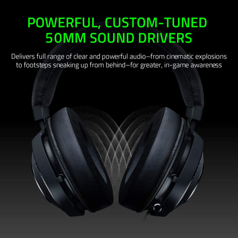 Razer Kraken Tournament Edition THX 7.1 Surround Sound Gaming Headset: Retractable Noise Cancelling Mic - USB DAC - For PC, PS4, PS5, Nintendo Switch, Xbox One, Xbox Series X & S, Mobile - Black