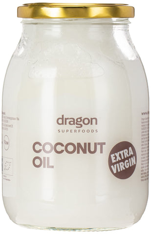 Dragon Superfoods Organic Coconut Oil, Coconut Oil, Extra Virgin, Glass, 1 x 1000ml