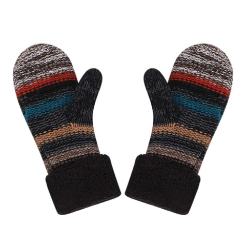ITODA Womens Gloves Winter Thermal Knitted Gloves Thick Fleece Lined Insulated Warm Mittens Ladies Girls Full Finger Hand Warmer Mittens Ski Cycling Running Outdoor Gloves Birthday
