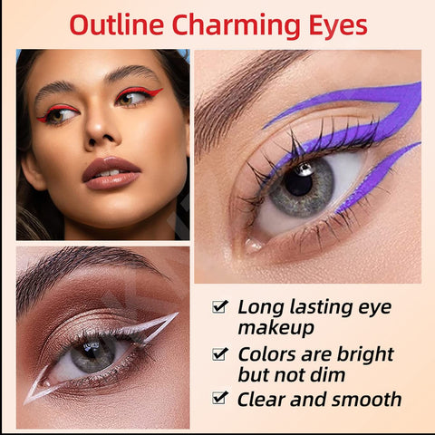 Joyeee Liquid Eyeliner Set, 12Pcs Neon Eyeliner Waterproof Coloured Eyeliner Liquid Eye Liner Long Lasting Eyeliner Pen Wedding Party Cosplay Eye Makeup Gifts for Women Girls