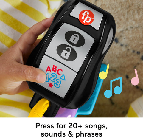 Fisher-Price Laugh & Learn Baby Travel Toy Play & Go Activity Keys with Learning Music, Teether & Mirror for Ages 6+ Months