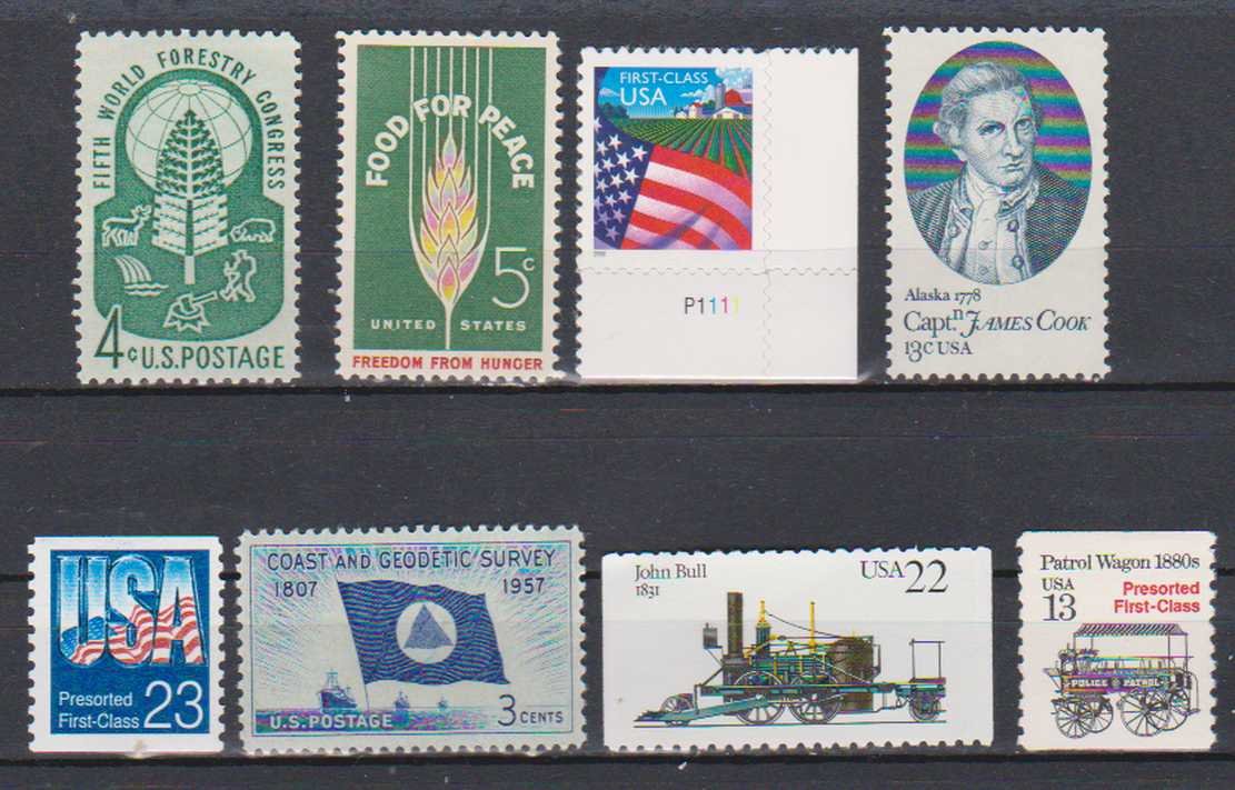 USA Postage Stamps Set Of Eight