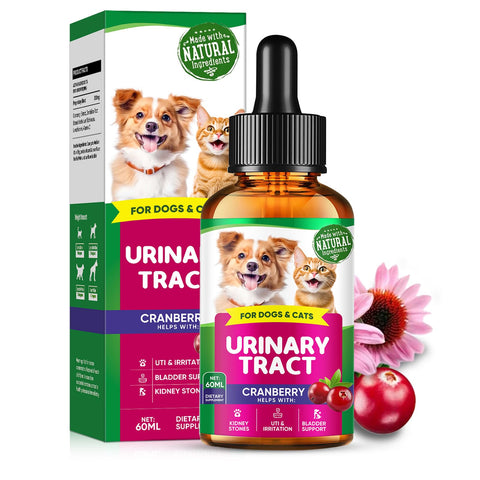 ZNFSZ Pet UTI Treatment Drops, Dog UTI Treatment, Cat UTI Medicine, Renal Health Support for Cats&Dogs, Bladder Control, Prevent Incontinence&Bladder Stone, 60ml
