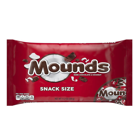 MOUNDS Dark Chocolate and Coconut Snack Size, Candy Bag, 11.3 oz