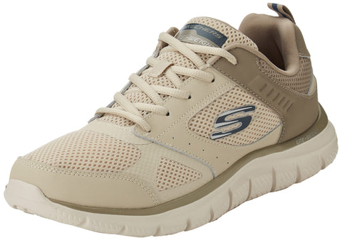 Skechers 232398 Nvy Men's Sneakers, Taupe Leather Mesh Trim, 44 EU