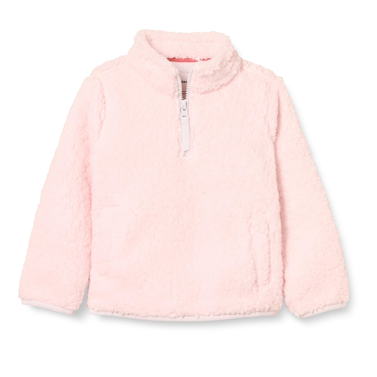 Amazon Essentials Girls Sherpa Fleece Quarter-Zip Jacket, Light Pink, 8 Years