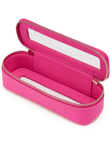 Popvibe Slim Makeup Brush Bag Travel Clear Toiletry Bag for Women Cute Make Up Bag for Traveling Cosmetic Bag Organizer Waterproof Tansparent Beauty Makeup Case Hot Pink